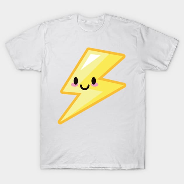 LIGHTNING BOLT CUTE KAWAII ANIME WEATHER KAOMOJI EMOTICON CARTOON T-Shirt by Chameleon Living